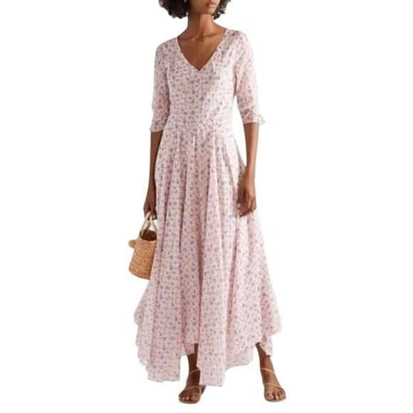 LoveShackFancy Dresses & Skirts - Loveshackfancy Larissa silk blend floral maxi dress